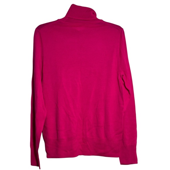 NWT J. Crew Hot Pink Merino Wool Blend Turtleneck Sweater Size Large - Picture 4 of 4
